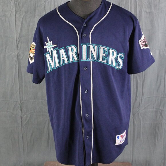 Seattle Mariners Jersey (VTG) - Edgar Martinez 11 Russell Atheltic - Size 44 - Picture 1 of 12